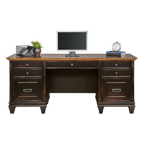 We love how you styled your sauder furniture desk and libraries. Hartford Credenza Desk | Wayfair