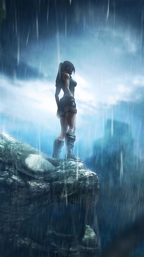 2160x3840 Tomb Raider Lara Croft Rain Game Sony Xperia X