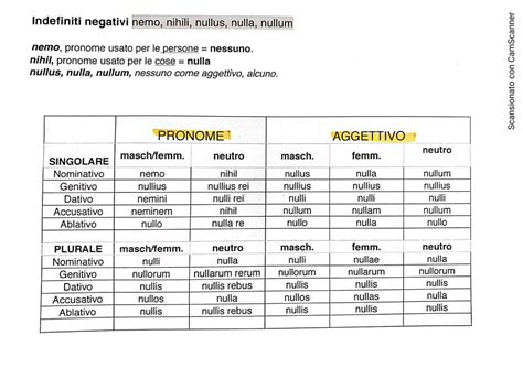 Schema Grammatica Latino Pronomi E Aggettivi Indefiniti Mappa Concettuale