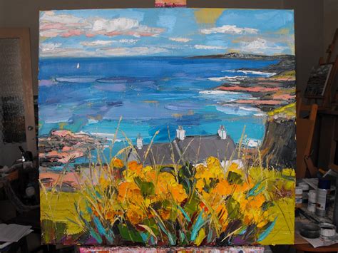 Judith I Bridgland Paintings On My Easel Cottages By Cliffs Portrush