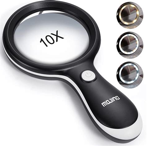 Magnifying Glass With Light Mojino 10x Illuminated Lighted Large