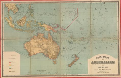 Australia German New Guinea Neue Karte Von Australien Von Prof Fr