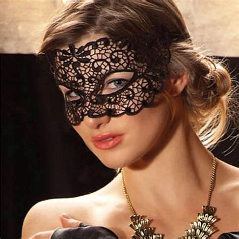 1pc Black Sexy Lace Mask Cutout Eye Mask For Halloween Masquerade Party Fancy Dress Costume Hg