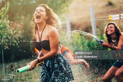 Water Gun Fight High Res Stock Photo Getty Images