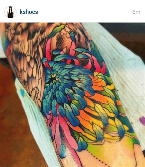 Vibrant Flower Tattoo By Katie Shocrylas Rose Tattoos All Tattoos