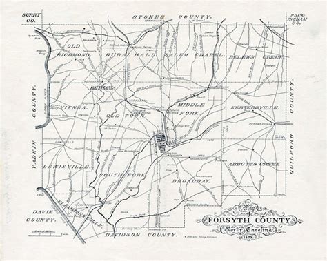 1898 Map Of Forsyth County North Carolina Etsy