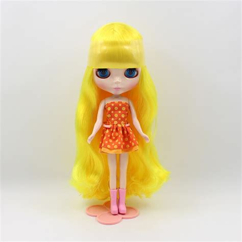 Aliexpress Com Buy Bright Yellow Long Curly Hair Nude Blyth Doll Suitable For DIY Change BJD