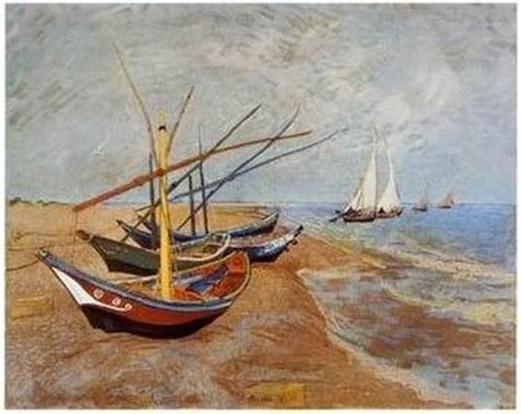 Vincent Van Gogh Impressionist Boat Seascape Canvas Reproductionboats