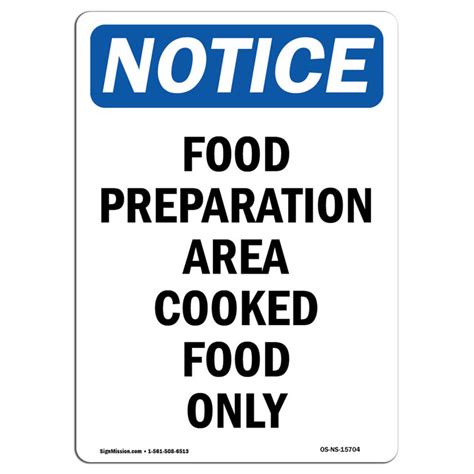 Signmission Food Preparation Area Cooked Food Only Sign Wayfair