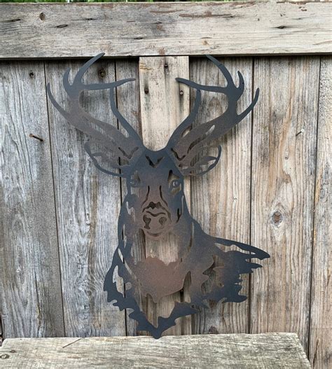 Metal Deer Metal Wall Art Buck Stag Silouette Sign Wildlife Etsy