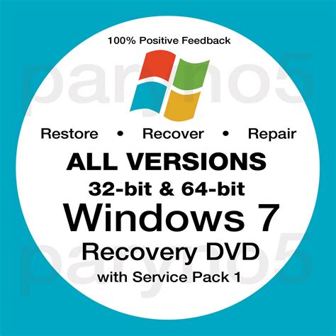 Windows 7 Home Premium Recovery 32 Install Reinstall Boot Restore Dvd