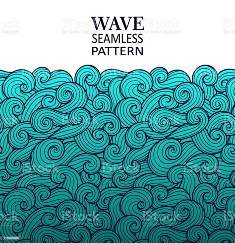 Seamless Abstract Pattern Curly Waves And Spirals Vector Illustration