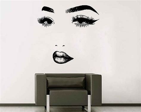 Girl Face Wall Decals Model Girl Wall Decal Beauty Salon Tools Etsy