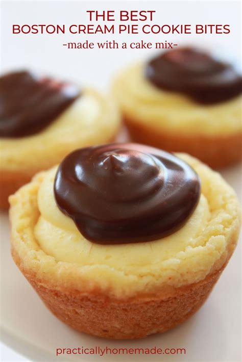 Easy Boston Cream Pie Cookie Bites Recipe Practically Homemade