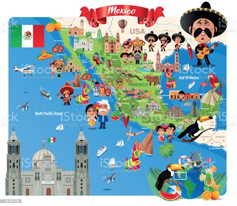 Página de inicio la ciudad de méxico en mapa. Ilustración de Mapa De Dibujos Animados De México y más ...