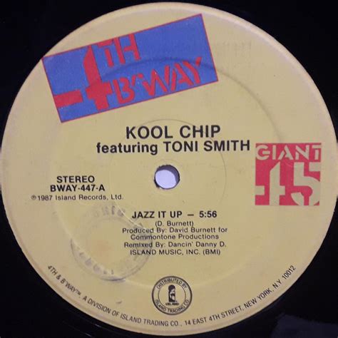 Kool Chip Featuring Toni Smith Jazz It Up 1987 Bway D Vinil