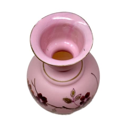 Antique Pink Satin Art Glass Vases Pair Etsy