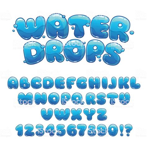 Cartoon Water Drops Font Royalty Free Water Stock Vector Cool