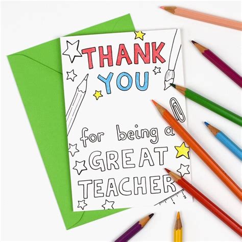 Instant Download Thank You For Being A Great Teacher Etsy