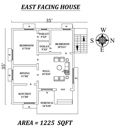 East Facing House Layout Plan Autocad Drawing Dwg File Cadbull Images