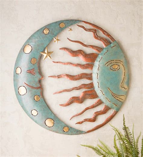 Celestial Sun And Moon Metal Wall Art All Wall Art Wall Décor For The Home Wind And Weather