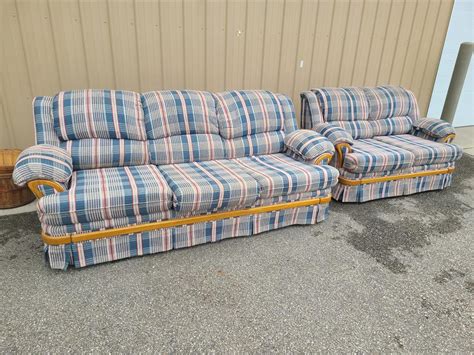 Broyhill Plaid Sleeper Sofa Baci Living Room