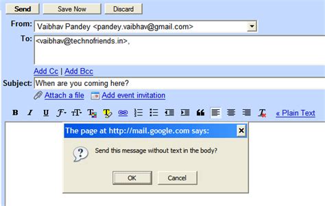 How To Send Empty Body Messages In Gmail Technofriends