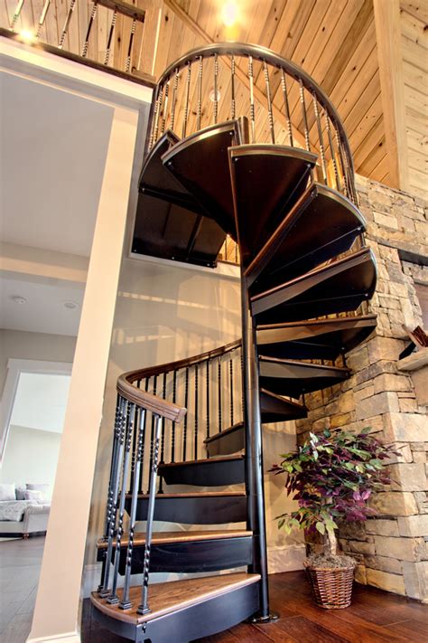 Rustic Forged Iron Spiral Staircase Rustic Staircase Philadelphia