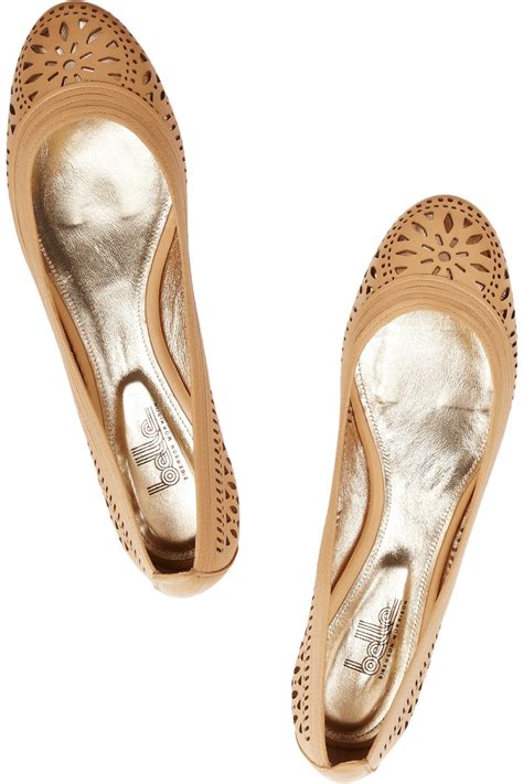 Lyst Belle By Sigerson Morrison Andromeda Cutout Leather Ballet Flats