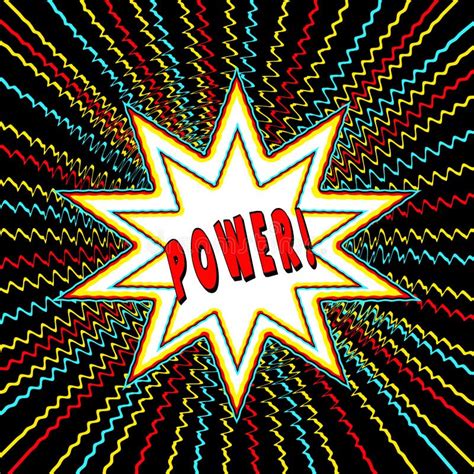 Comic Book Style Graphic With Power Word Power N Star Burst Stock
