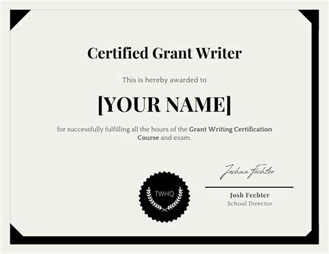 Grant Writing Certification Technical Writer Hq