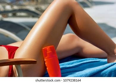 Sexy Suntan Bikini Woman Legs Relaxing Shutterstock