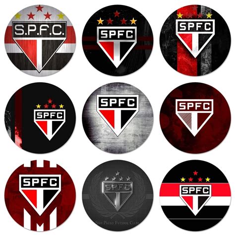 58mm S O Paulo Fc Spfc Cones Pinos Emblema Decora O Broches Metal