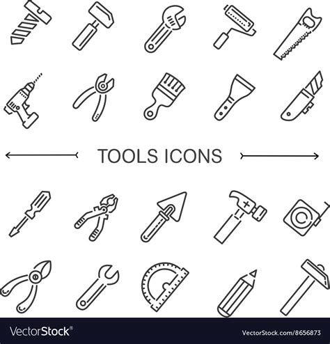 Construction Tool Icon Collection Royalty Free Vector Image