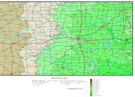 Oklahoma Elevation Map
