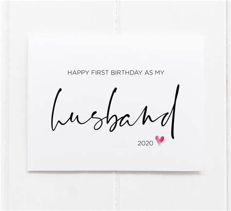 Happy First Birthday As My Husband Card Coco Press Design