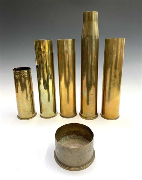 Lot 197 Six Assorted Wwi And Wwii Brass Shell Cases