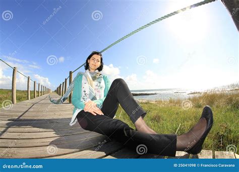 Girl Relaxing Stock Photo Image Of Enjoying Time Coastline 25041098