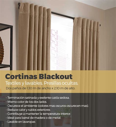 Encontrá cortinas black out riel en mercadolibre.com.uy! Juego De Cortinas Blackout Textil Lavable Presillas ...