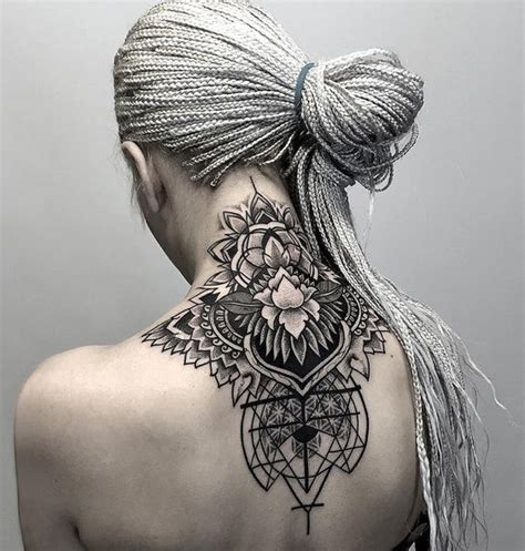Geometric And Floral Neck Tattoo Tattoo Ideas