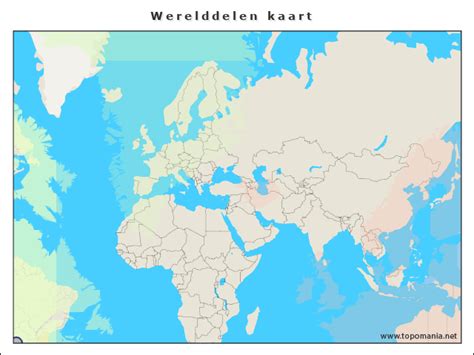 Topografie Werelddelen Kaart Enms