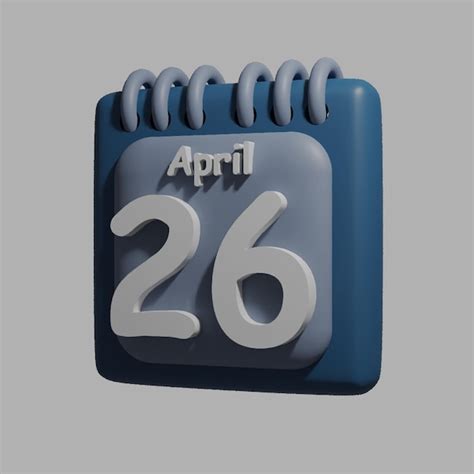 Premium Psd A Blue Calendar With The Date April 26 On It