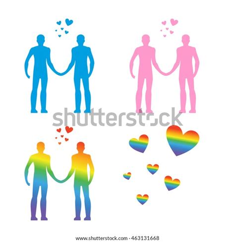 Lgbt Silhouettes Samesex Love Gays Lesbians Stock Illustration