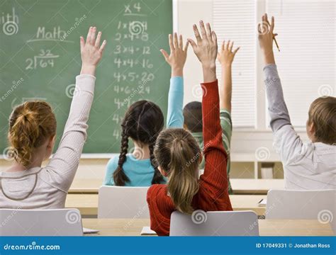 Students Answering Teacher Question Stock Image Image Of School