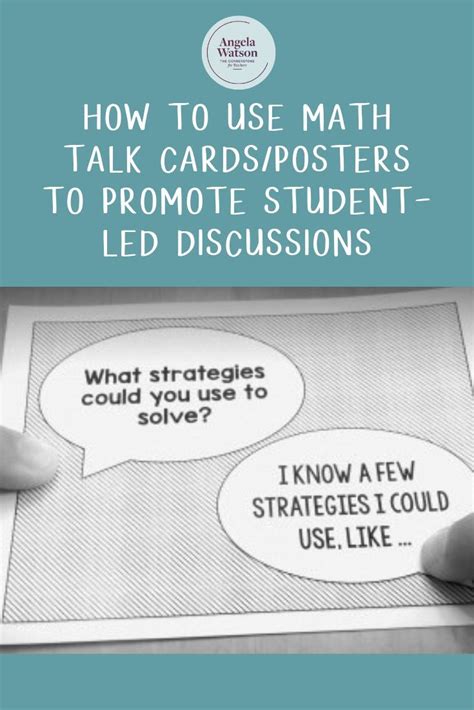 How To Use Math Talk Cardsposters To Promote Student Led Discussions