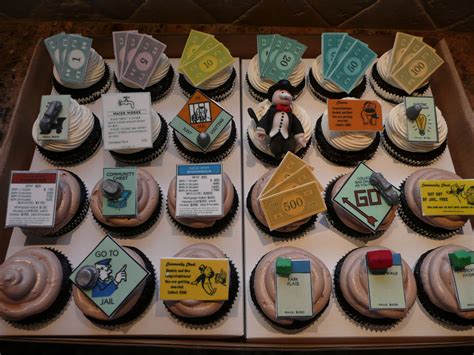 monopoly cupcakes   couple  met playing monopoly monopoly party birthday bbq game
