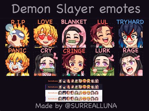 Digital Discord Emote Pack Emotes For Streamer Tanjiro Demon Slayer