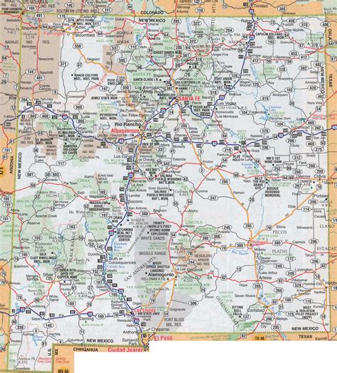 Large Roads And Highways Map Of New Mexico State With Cities Vidiani