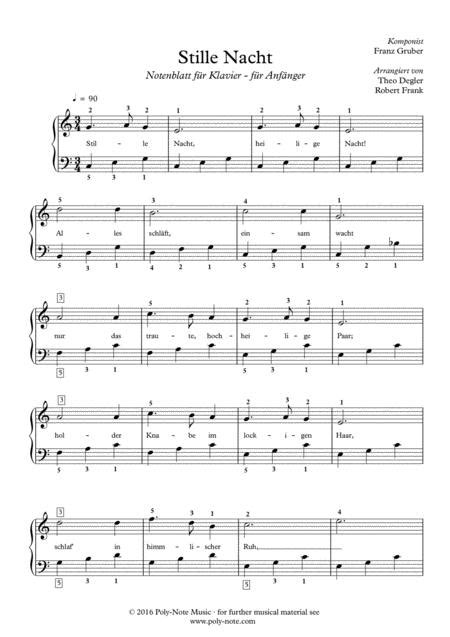Silent Night Stille Nacht Easy Piano By Digital Sheet Music For