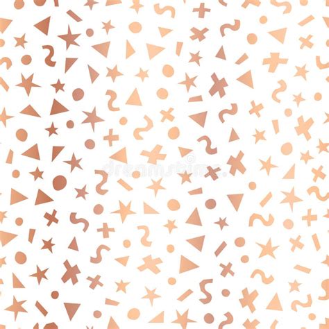 Copper Foil Geometric Shapes Seamless Vector Pattern Triangles Dots